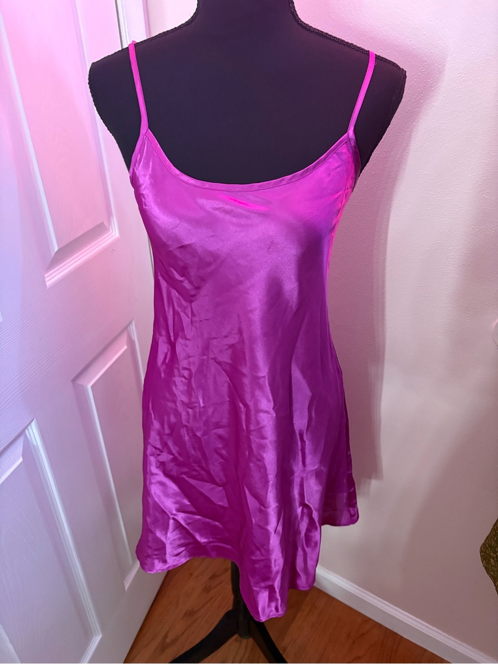 Alexander Del Rosa PurpleSatin Slip Chemise
